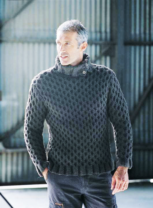 Men's Hand Knit Turtleneck Sweater 125B