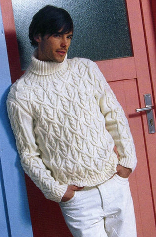 Men's Hand Knitted Wool Turtleneck Sweater 46B – KnitWearMasters